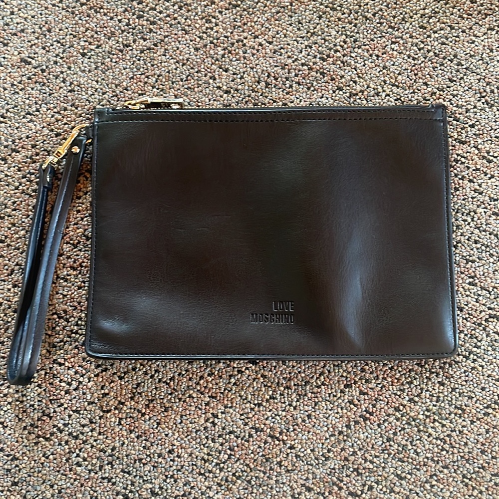 Love Moschino Black Wristlet Pouch